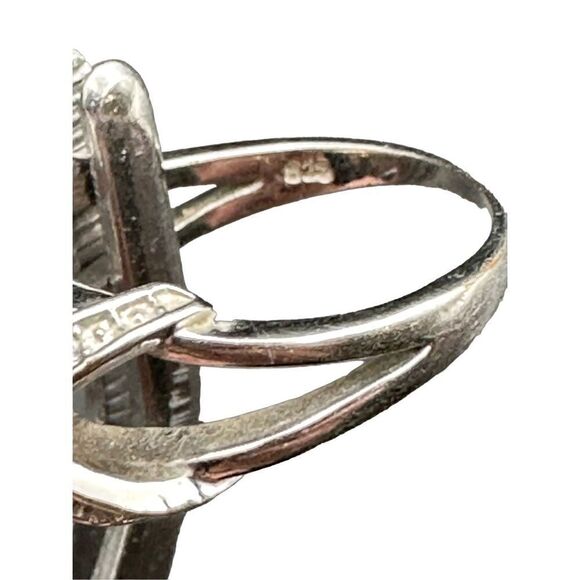 Sterling silver 925 round Citrine CZ flanked by small czs size 7 - Picture 7 of 12